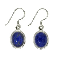 Silver earrings with stones with Lapis Lazuli. Length:14mm. Width:12mm.