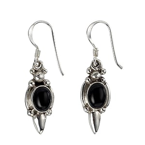 Silver earrings with stones Silver 925 Black onyx