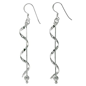 Silver earrings Silver 925 Spiral Wave