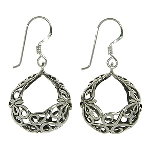 Silver earrings Silver 925 Tribal_pattern Spiral Wave