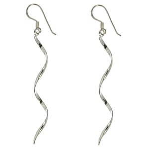 Silver earrings Silver 925 Spiral Wave