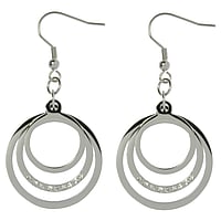 Fashion dangle earrings out of Surgical Steel 316L with Crystal. Length:31mm. Width:26mm.