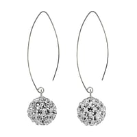 Silver earrings with Crystal. Diameter:12mm.