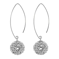 Silver earrings with Crystal. Diameter:14mm.