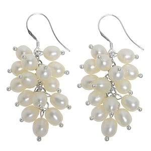 Silver earrings with pearls Silver 925 Fresh water pearl Drop drop-shape waterdrop