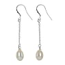 Silver earrings with pearls Silver 925 Fresh water pearl Drop drop-shape waterdrop