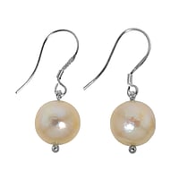 Silver earrings with pearls with Fresh water pearl. Diameter:10mm.