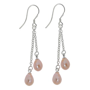 Silver earrings with pearls Silver 925 Fresh water pearl Drop drop-shape waterdrop