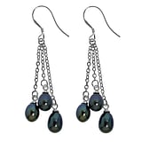 Silver earrings with pearls Silver 925 Fresh water pearl Drop drop-shape waterdrop