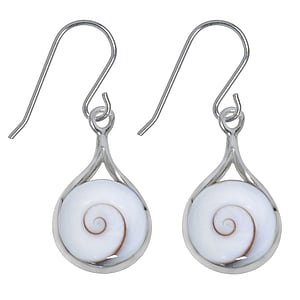 Silver earrings with stones Silver 925 rhodanized Shivas Eye Spiral Drop drop-shape waterdrop