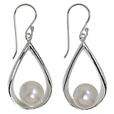 Silver earrings with pearls Silver 925 Fresh water pearl Drop drop-shape waterdrop