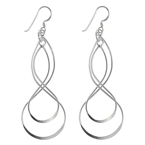 Silver earrings Silver 925 Wave Eternal Loop Eternity