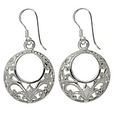 Silver earrings Silver 925 Tribal_pattern Flower