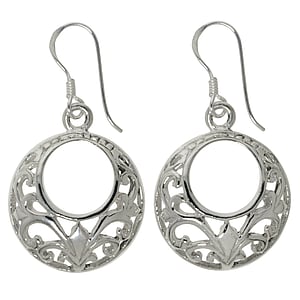 Silver earrings Silver 925 Tribal_pattern Flower
