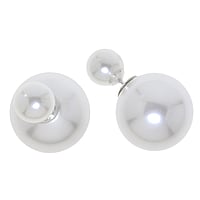 Silver ear studs with Synthetic Pearls. Diameter:08x16mm.