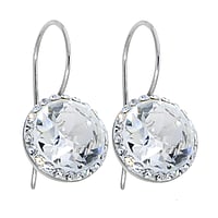 Fashion dangle earrings out of Surgical Steel 316L with Premium crystal. Diameter:12mm.