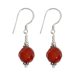 Silver earrings with stones Silver 925 Red Onyx