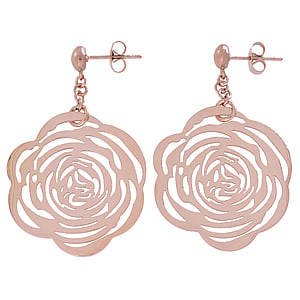Fashion ear studs Surgical Steel 316L PVD-coating (gold color) Flower Rose