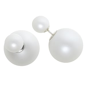 Silver ear studs Silver 925 Synthetic Pearls