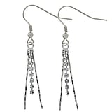 Fashion dangle earrings Rhodium plated brass Crystal