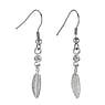 Fashion dangle earrings Rhodium plated brass Crystal Feather