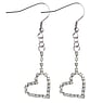 Fashion dangle earrings Rhodium plated brass Crystal Heart Love