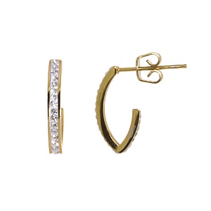 Fashion ear studs Surgical Steel 316L Crystal Gold-plated