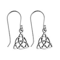 Silver earrings Width:11mm.  Eternal Loop Eternity Everlasting Braided Intertwined 8