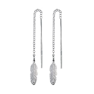 Silver earrings Silver 925 Feather