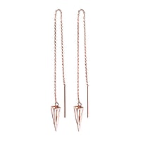 Silver earrings with Gold-plated. Width:5mm. Length:14,5cm.  Triangle