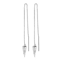 Boucles d'oreilles en argent Largeur:5mm. Longueur:14,5cm.  Triangle