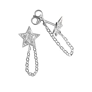 Silver ear studs Silver 925 zirconia Star