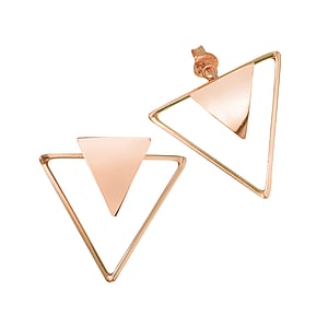 Silver ear studs Silver 925 Gold-plated Triangle