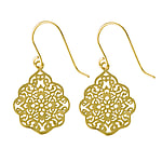 Pendientes fashion de Acero quirrgico con Revestimiento PVD (color oro). Longitud:21mm. Ancho:17mm.  Flor