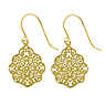 Fashion dangle earrings Surgical Steel 316L PVD-coating (gold color) Flower