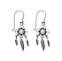 Silver earrings with stones Synthetic opal Silver 925 Feather Flower