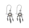 Silver earrings with stones Synthetic opal Silver 925 Feather Flower