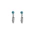Silver ear studs Silver 925 Turquoise Feather