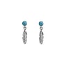 Silver ear studs Silver 925 Turquoise Feather