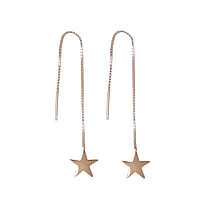 Silver earrings with Gold-plated. Width:10mm. Length:9cm.  Star