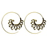 Fashion dangle earrings Brass Tribal_pattern Spiral Leaf Plant_pattern