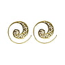 Fashion dangle earrings Brass Tribal_pattern Spiral Leaf Plant_pattern