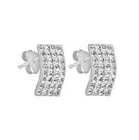 Silver ear studs with Crystal. Width:7,3mm.