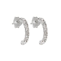 Clous d'oreille en argent avec Cristal. Diamtre:12mm. Largeur:2mm. Pierre(s) fixe(s) par la monture.