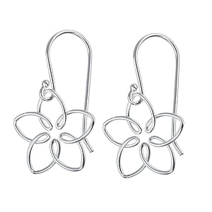 Silver earrings Silver 925 Flower Leaf Plant_pattern