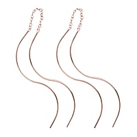 Zilver oor hangers met Goud-laagje (verguld). Breedte:0,7mm. Lengte:40mm.  golf