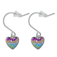 Kids earring out of Stainless Steel and PVC with Epoxy. Width:10mm.  Heart Love