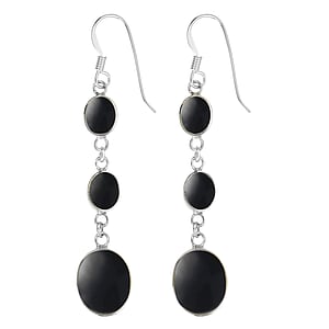 Silver earrings Silver 925 Black onyx