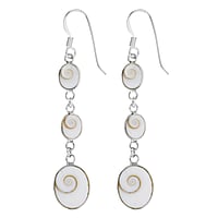 Silver earrings with Shivas Eye. Width:10mm. Length:45mm.