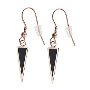 Fashion dangle earrings Surgical Steel 316L PVD-coating (gold color) Black PVD-coating Triangle